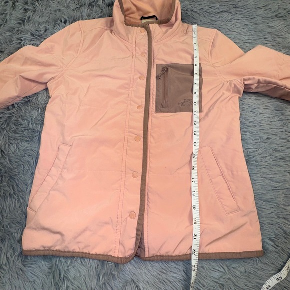 The North Face Womens Small Rose Pink Snap-Front Mountain Sweatshirt Jacket Coat - Picture 6 of 12